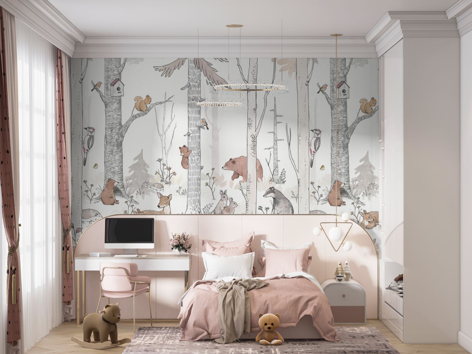 Fototapet locuitorii pădurilor sunt ocupați cu treburile lor