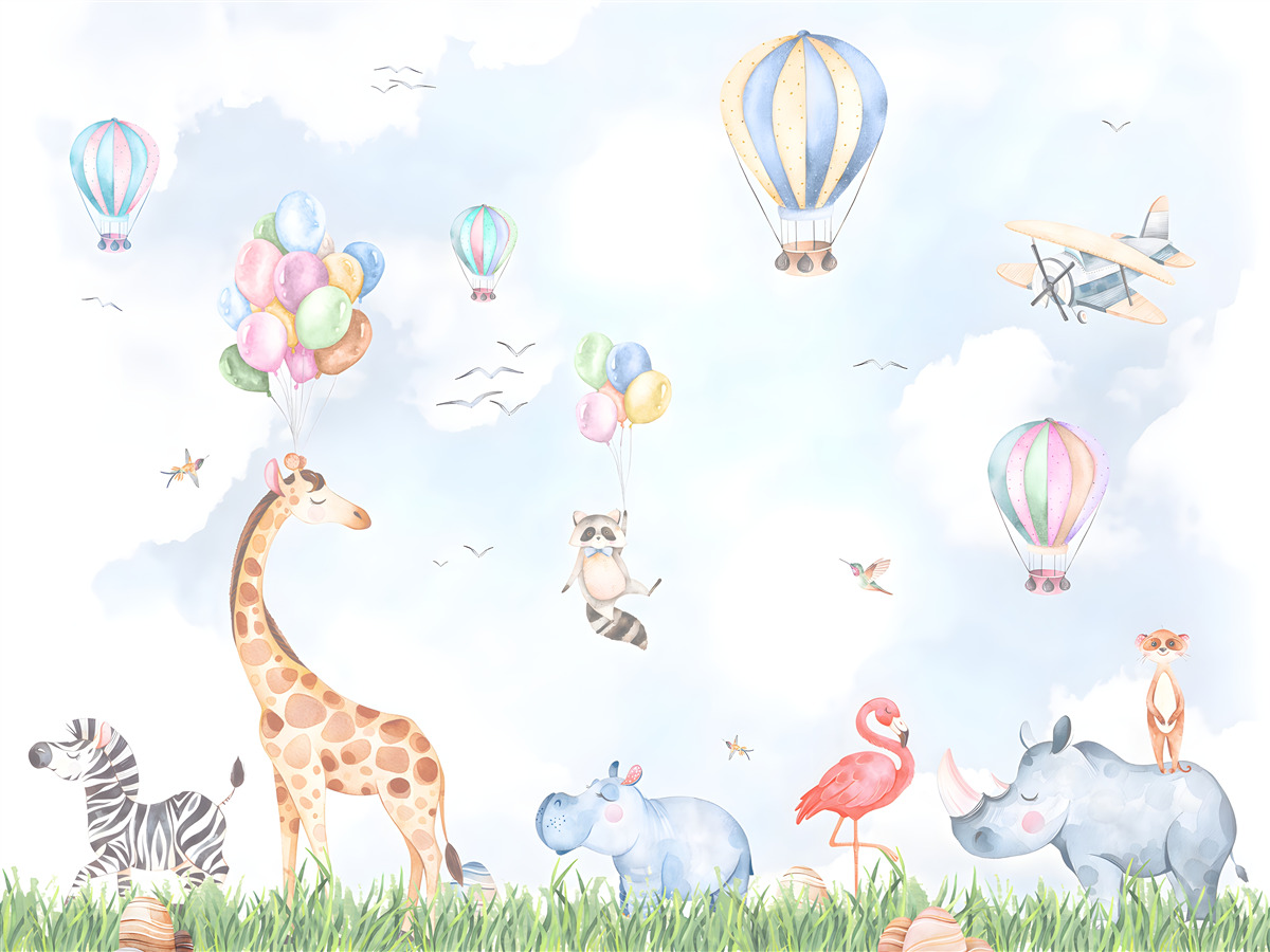 Fototapet baloane și animale