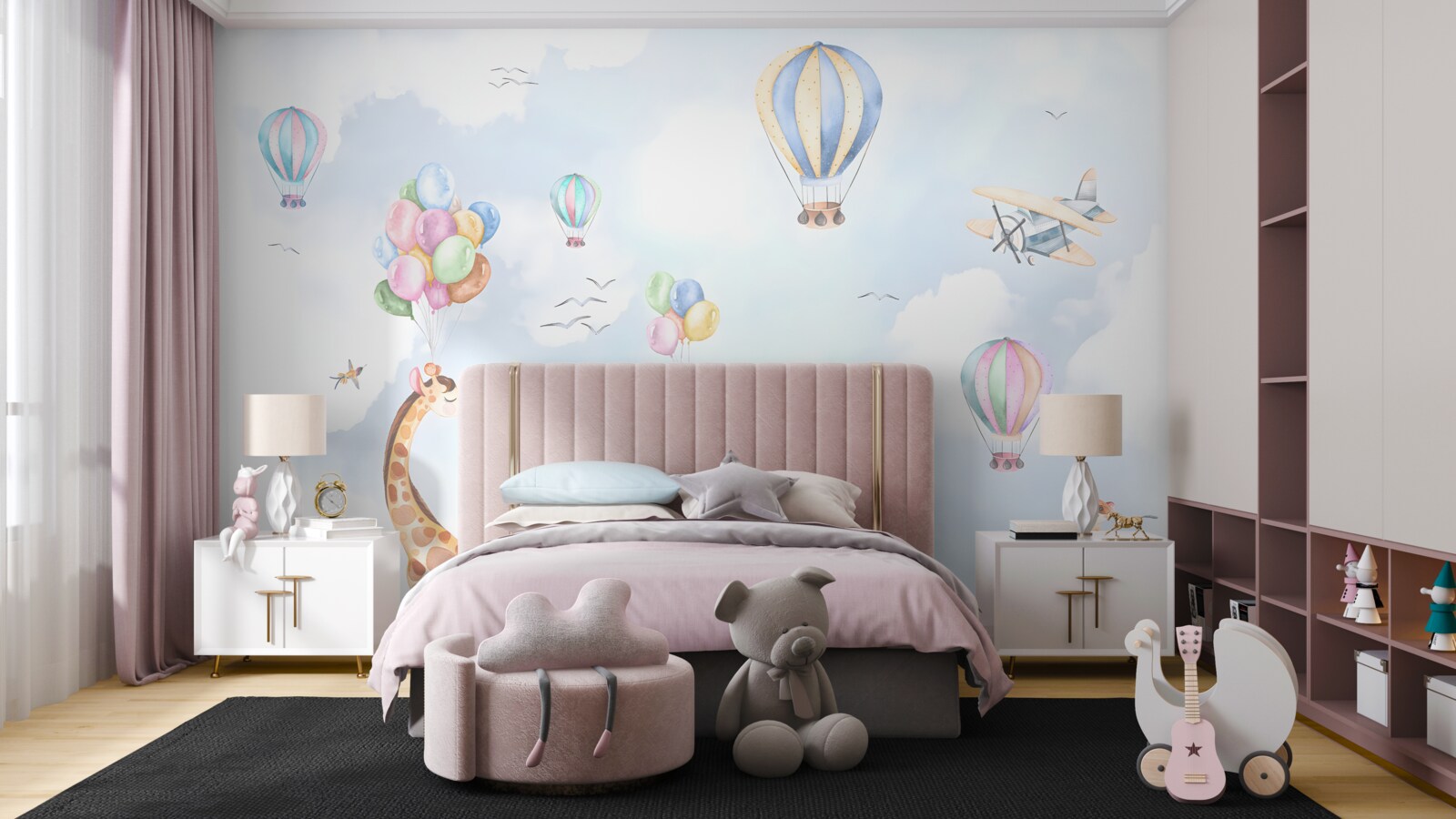 Fototapet baloane și animale