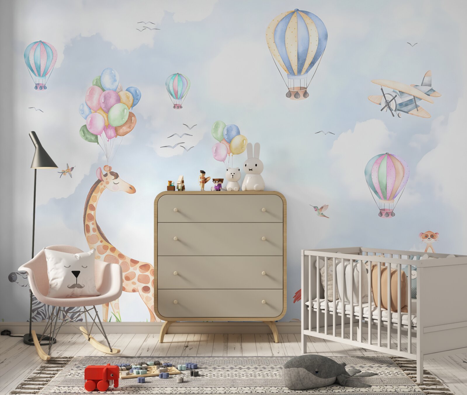 Fototapet baloane și animale