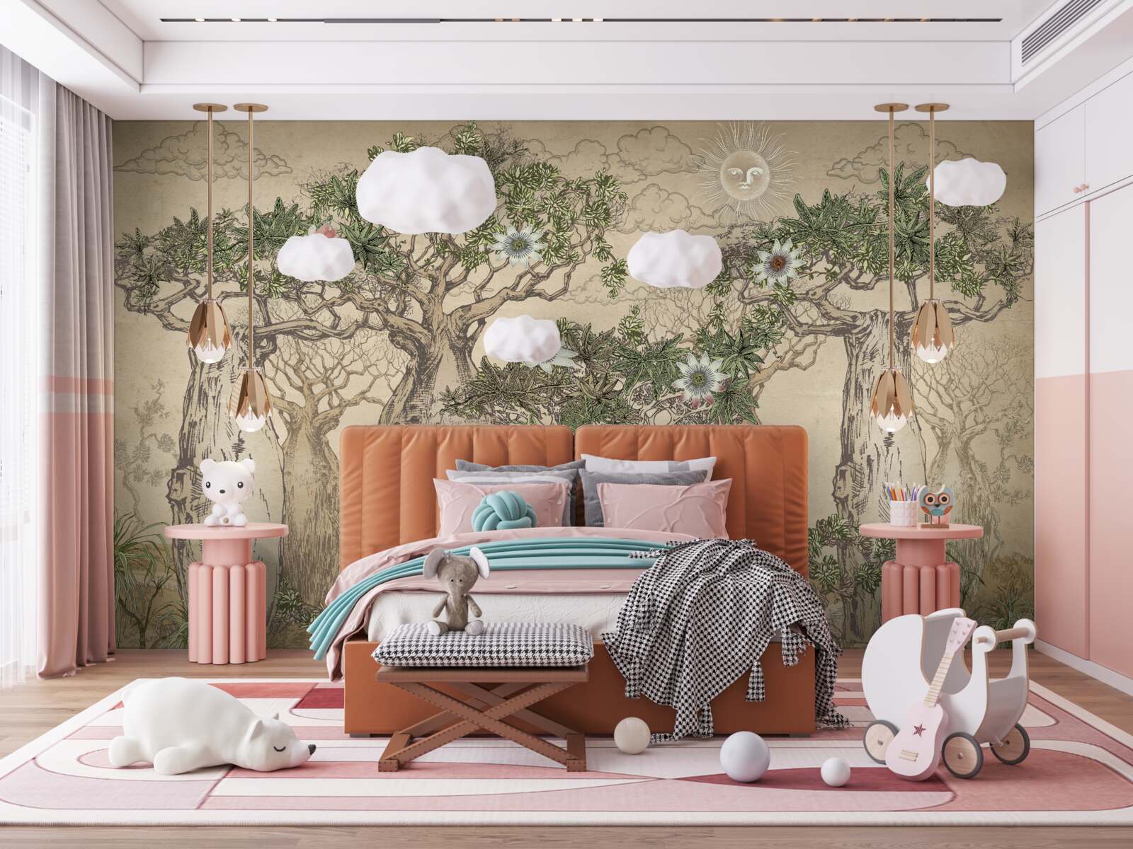 Fototapet baobabi puternici și maiestuoși