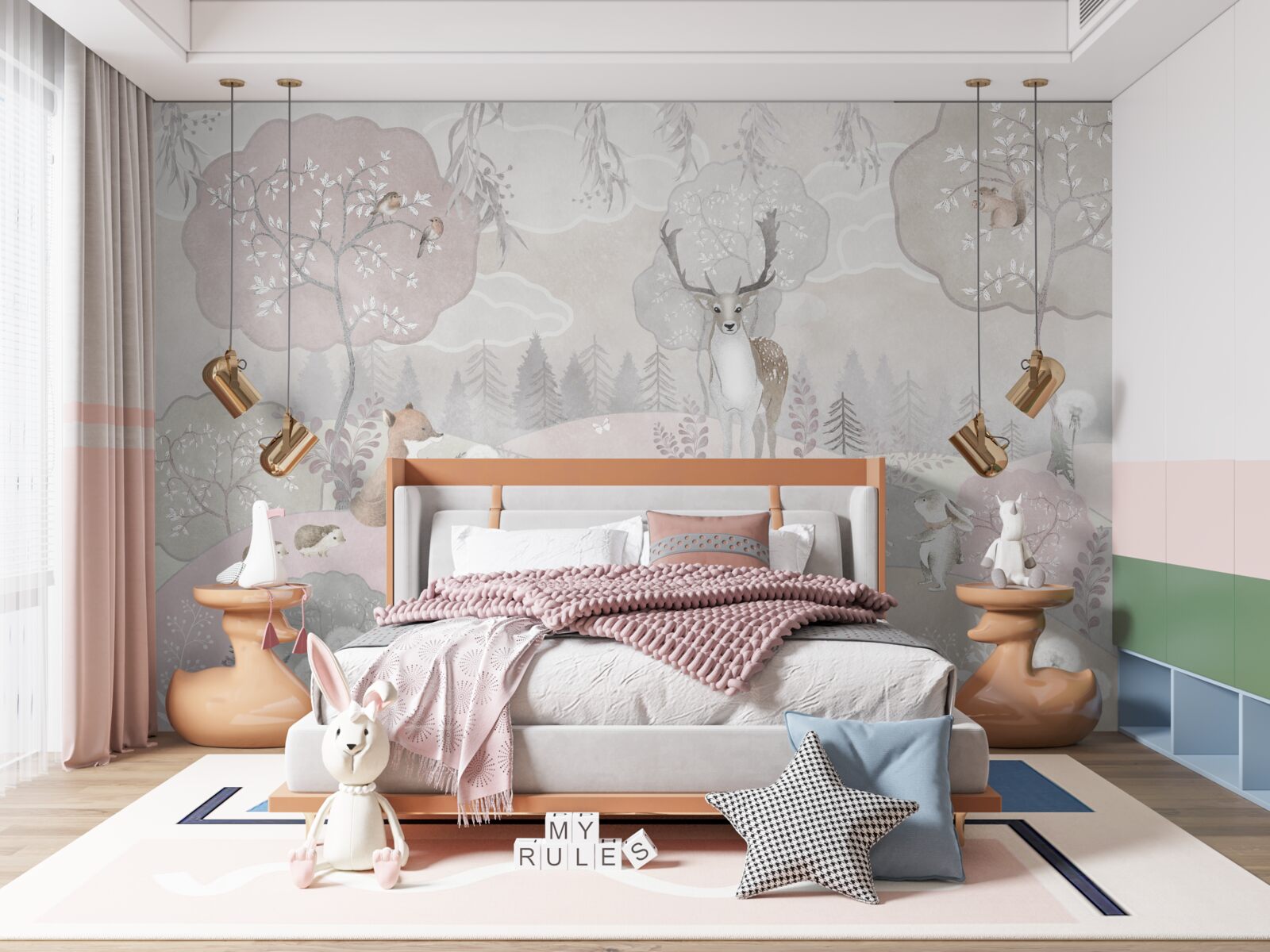 Fototapet cerbul își vede tovarășii mai tineri