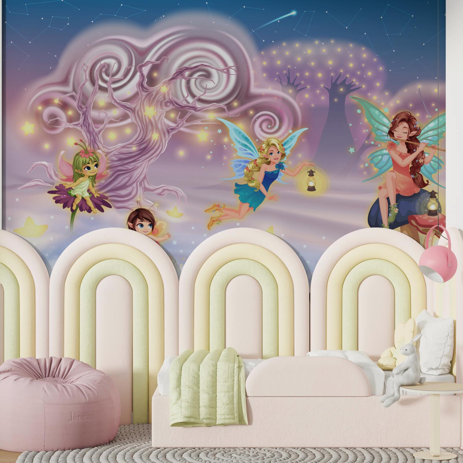 Fototapet zânele le spun copiilor povești cu ajutorul cântecelor