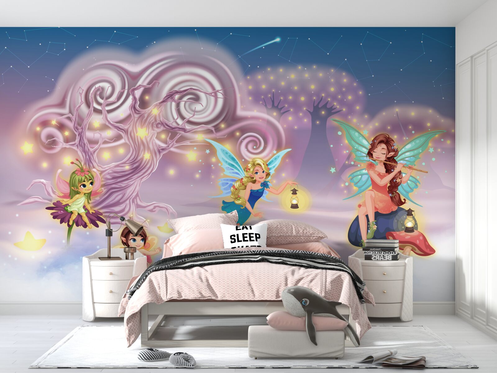 Fototapet zânele le spun copiilor povești cu ajutorul cântecelor