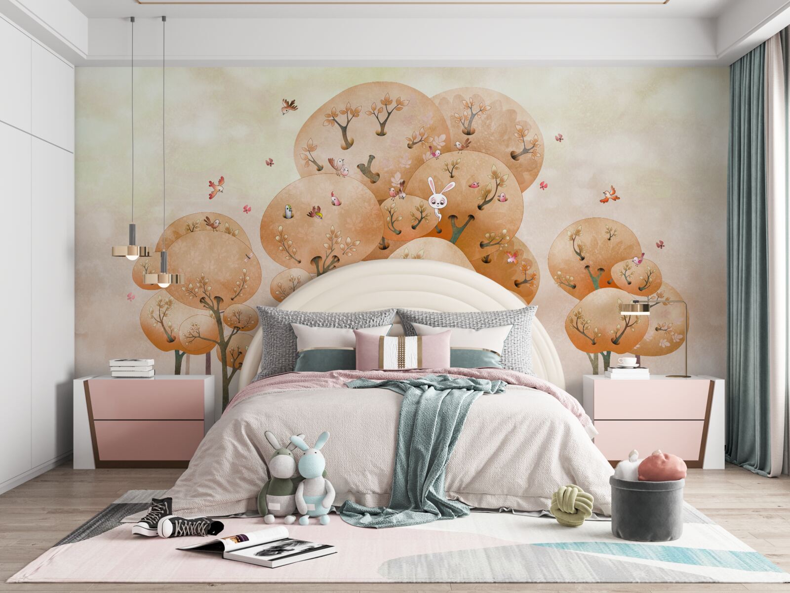 Fototapet vulpe caută iepuraș în copac