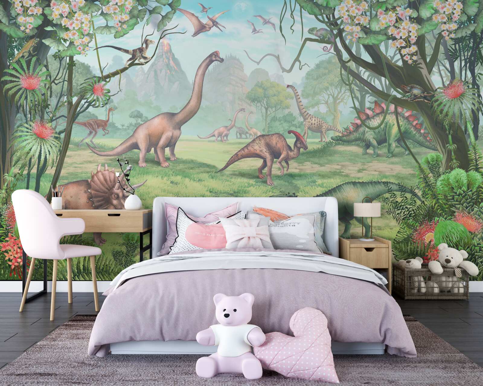 Fototapet dinozauri ambulanți