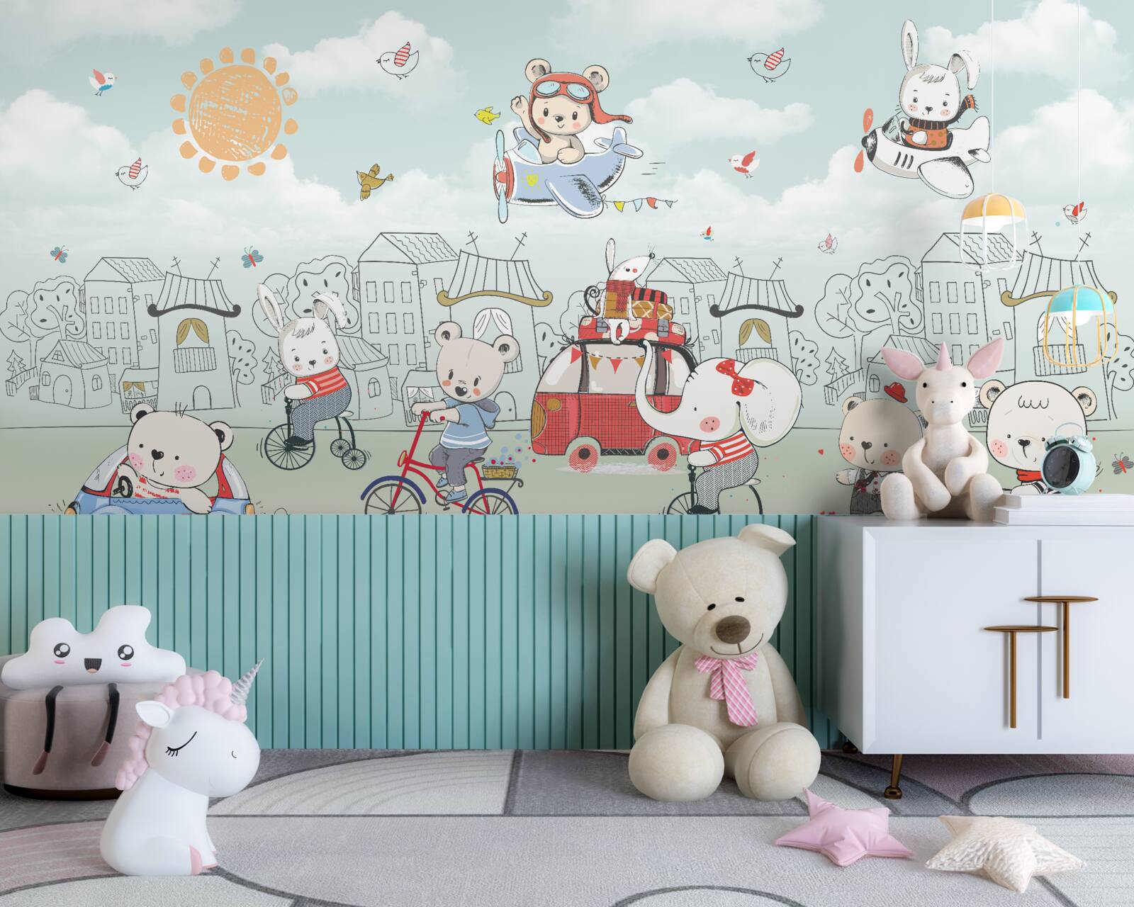 Fototapet urșii merg la plimbare