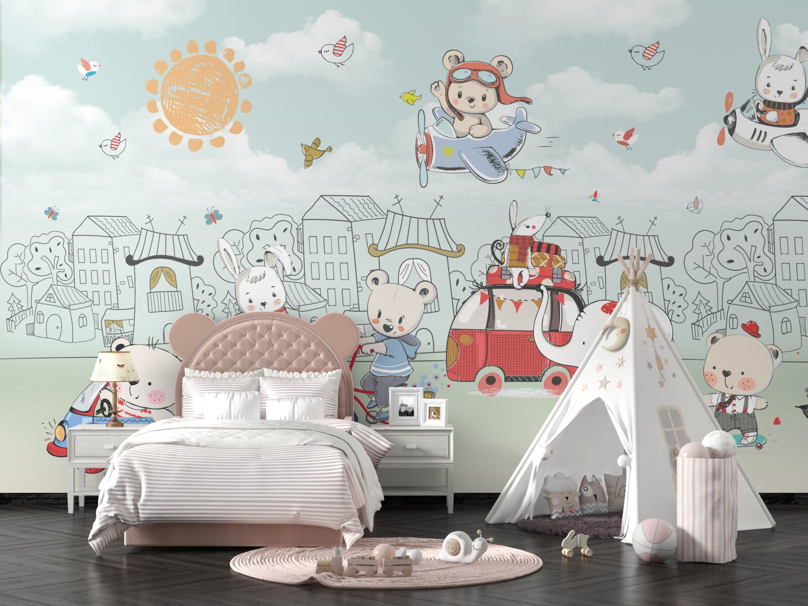 Fototapet urșii merg la plimbare