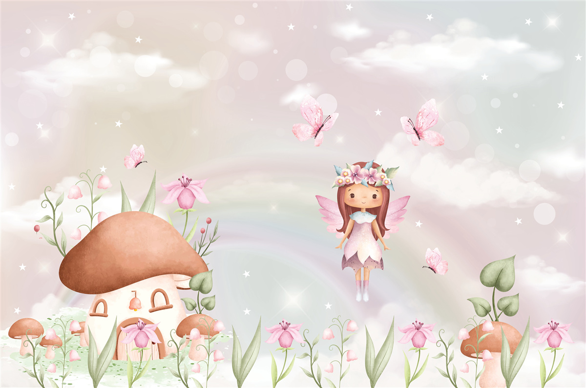 Fototapet casă de zâne pădure