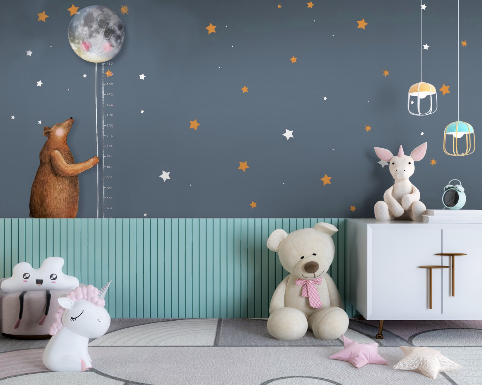 Fototapet ursul ridică luna la cer