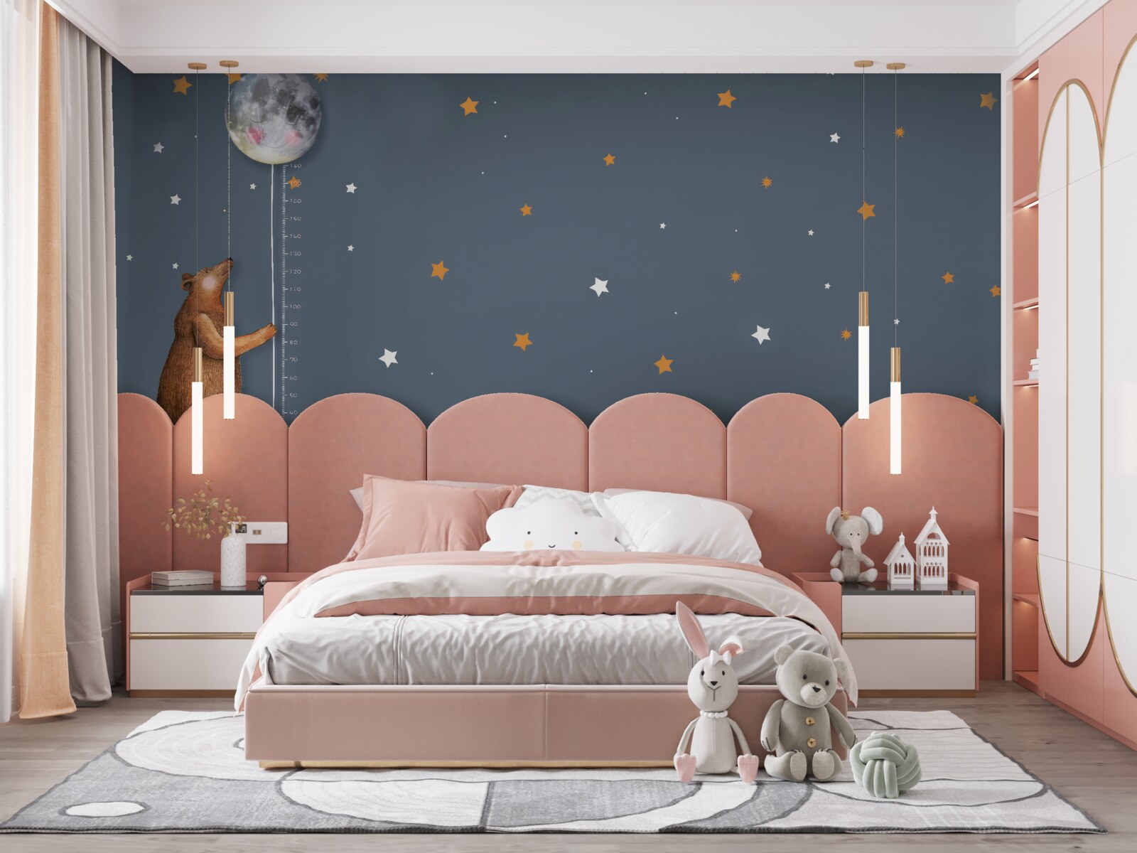 Fototapet ursul ridică luna la cer