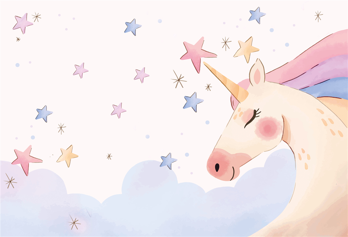 Fototapet unicorn roz drăguț