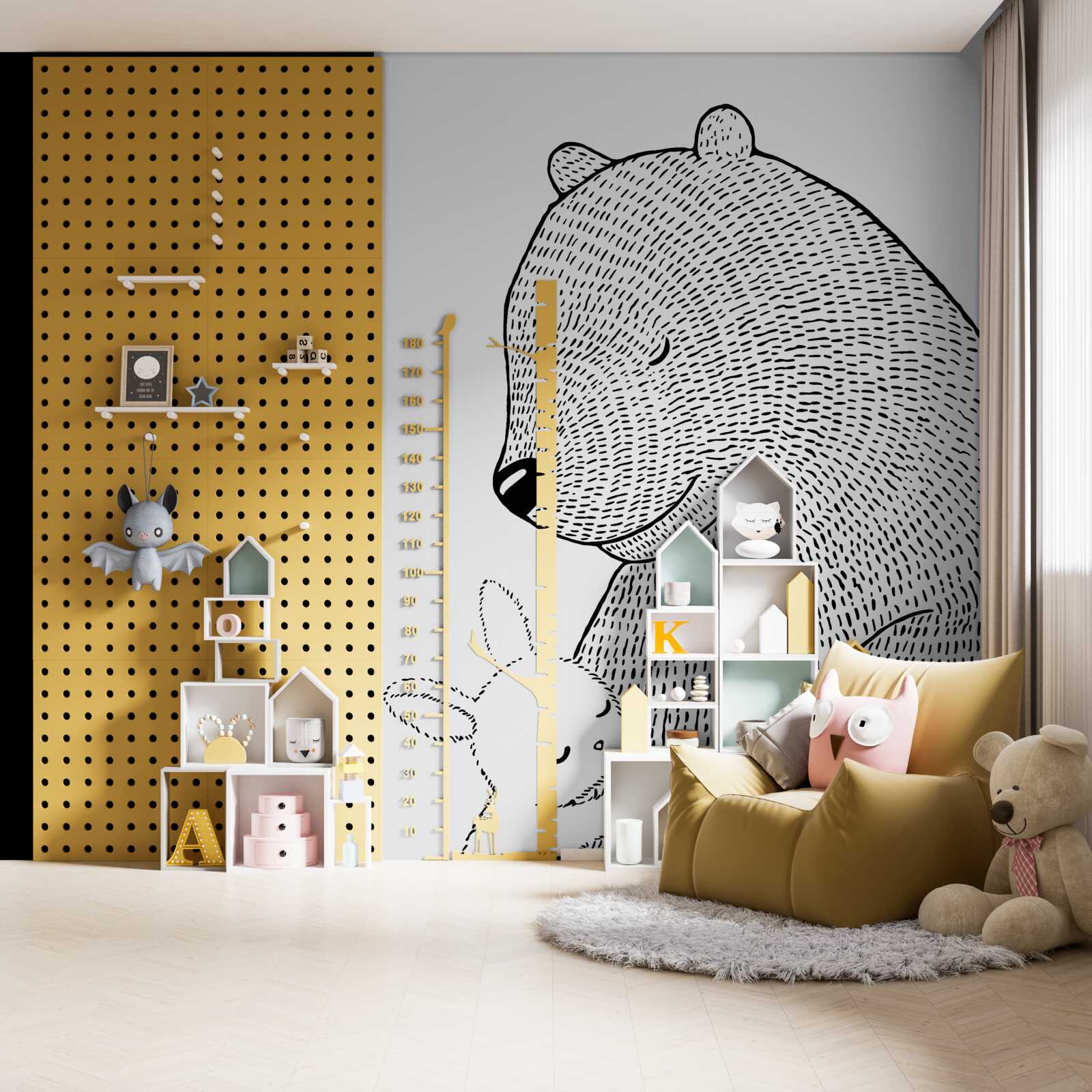 Fototapet iepuraș și urs