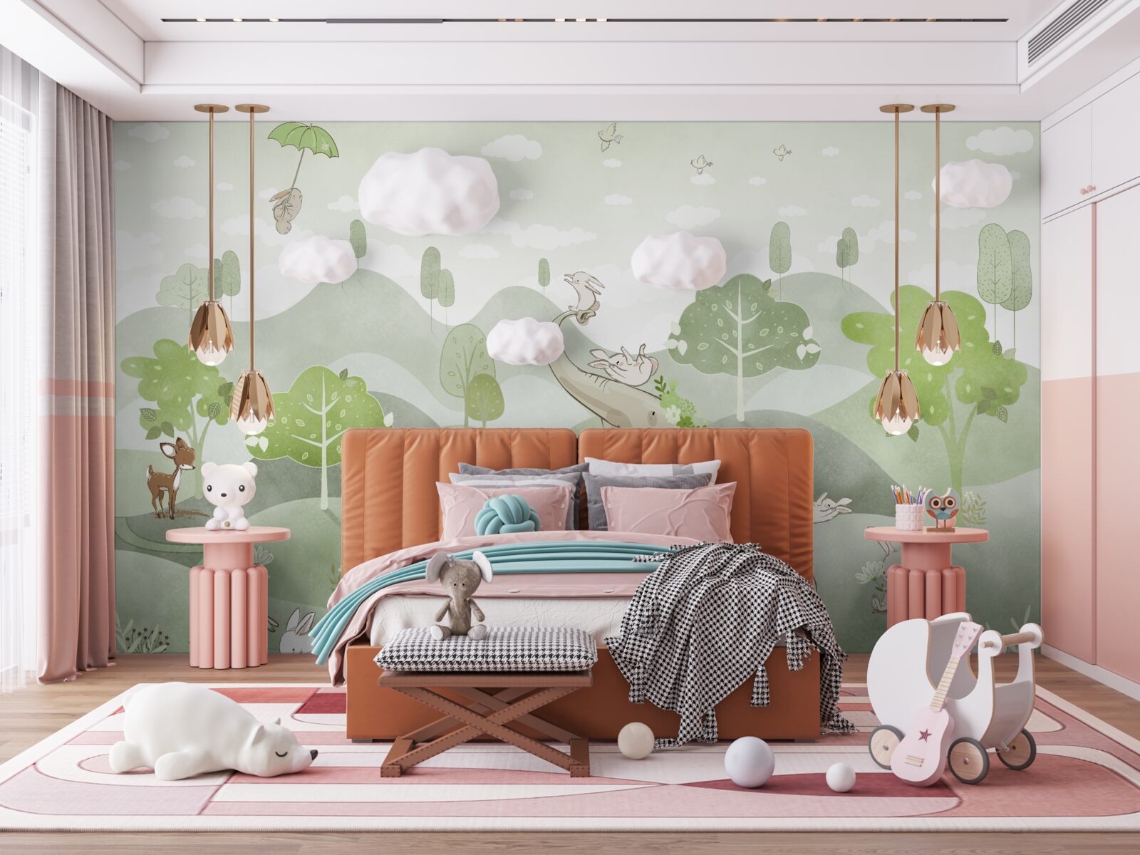 Fototapet elefantul primește salutul animalelor