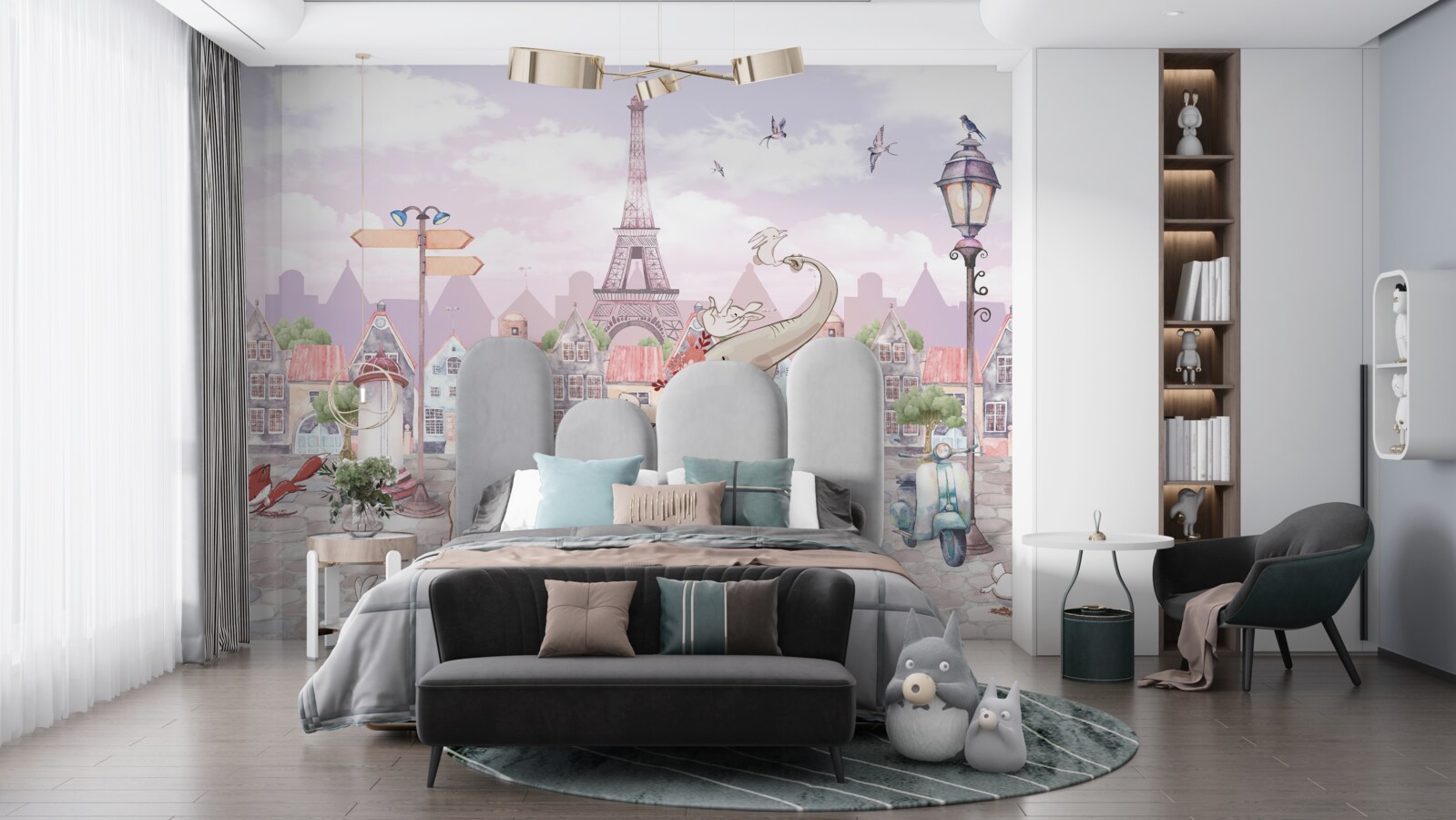 Fototapet un elefant a venit în oraș