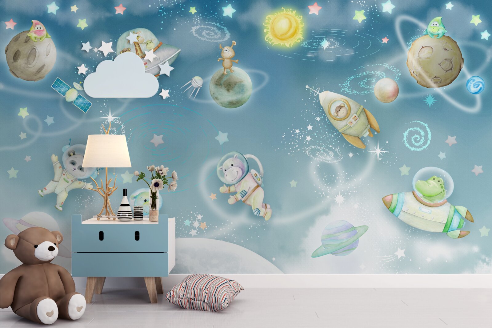 Fototapet animalele explorează spațiul