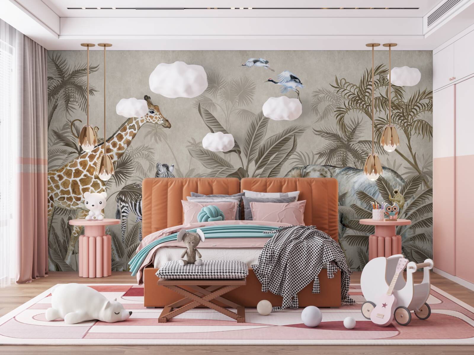 Fototapet animalelor le place ploaia