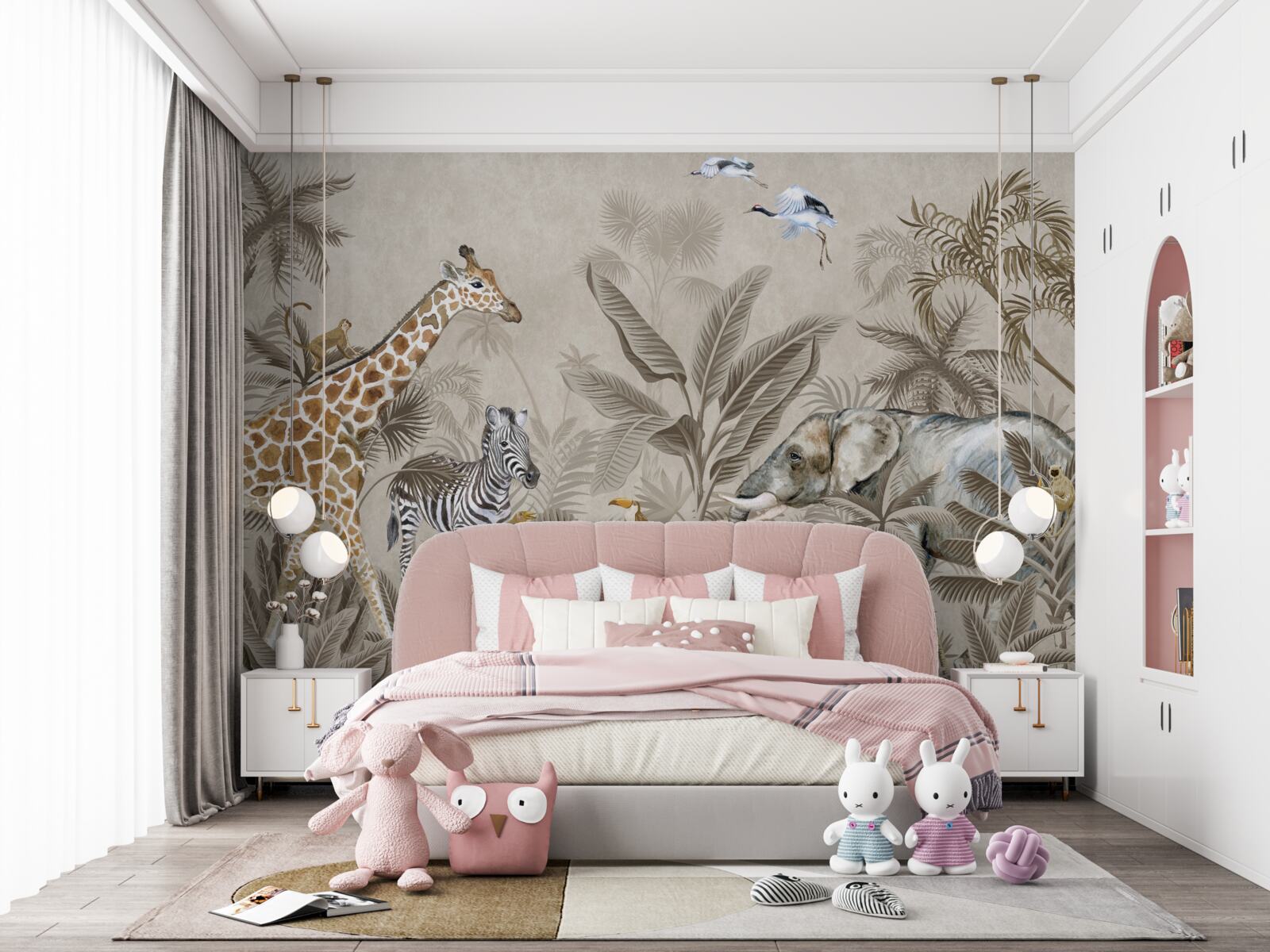 Fototapet animalelor le place ploaia