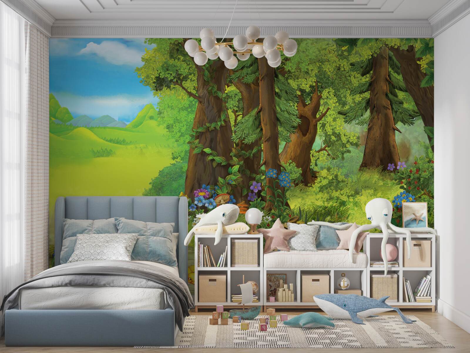 Fototapet magică pădure verde de vară