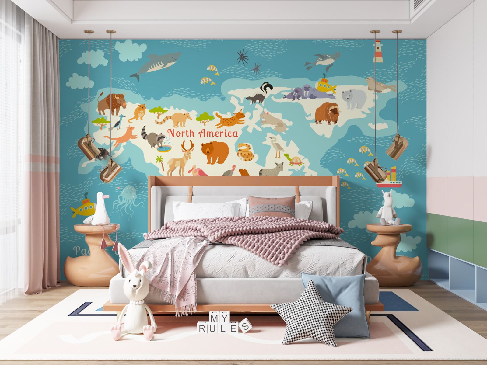 Fototapet harta popoarelor din America de Nord