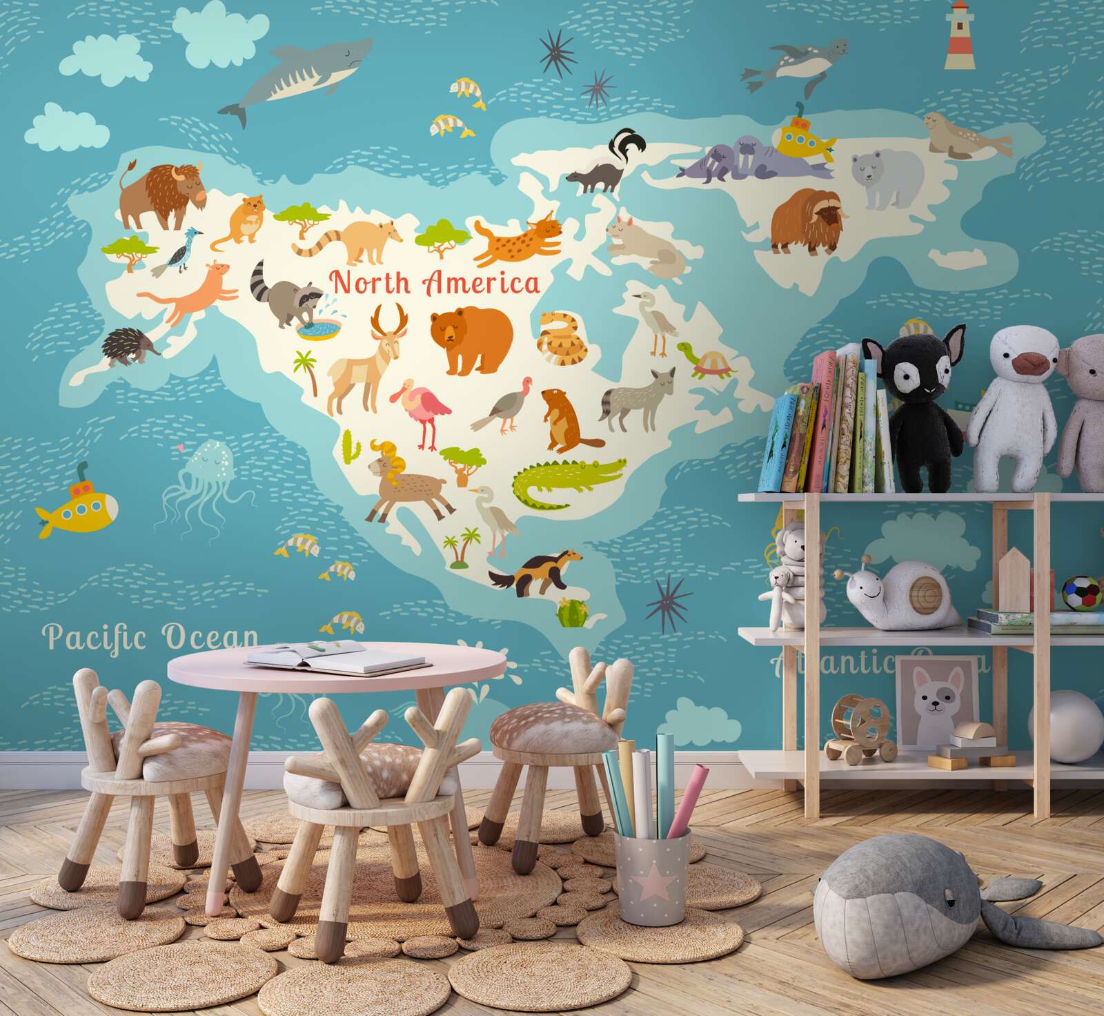 Fototapet harta popoarelor din America de Nord