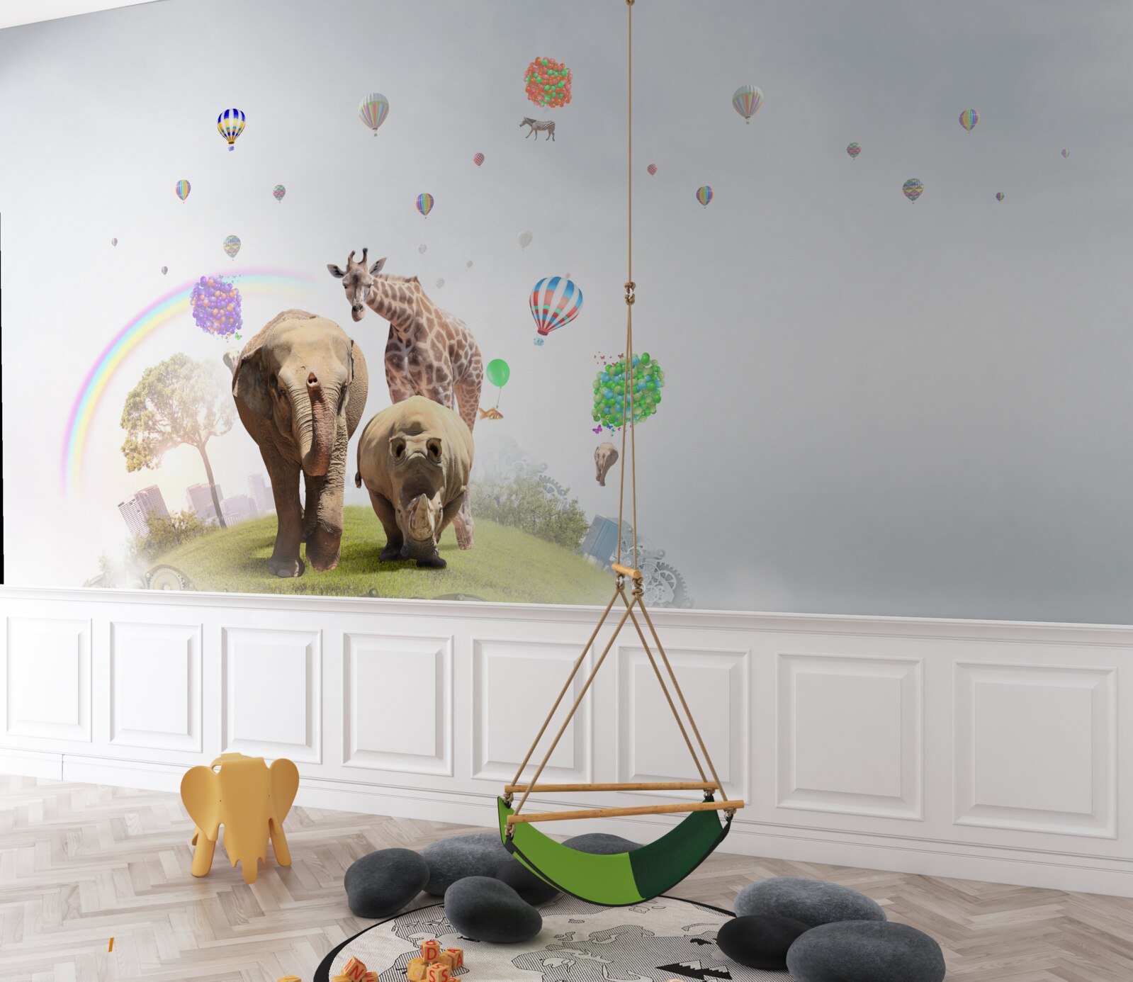 Fototapet curcubeul și oamenii din africa