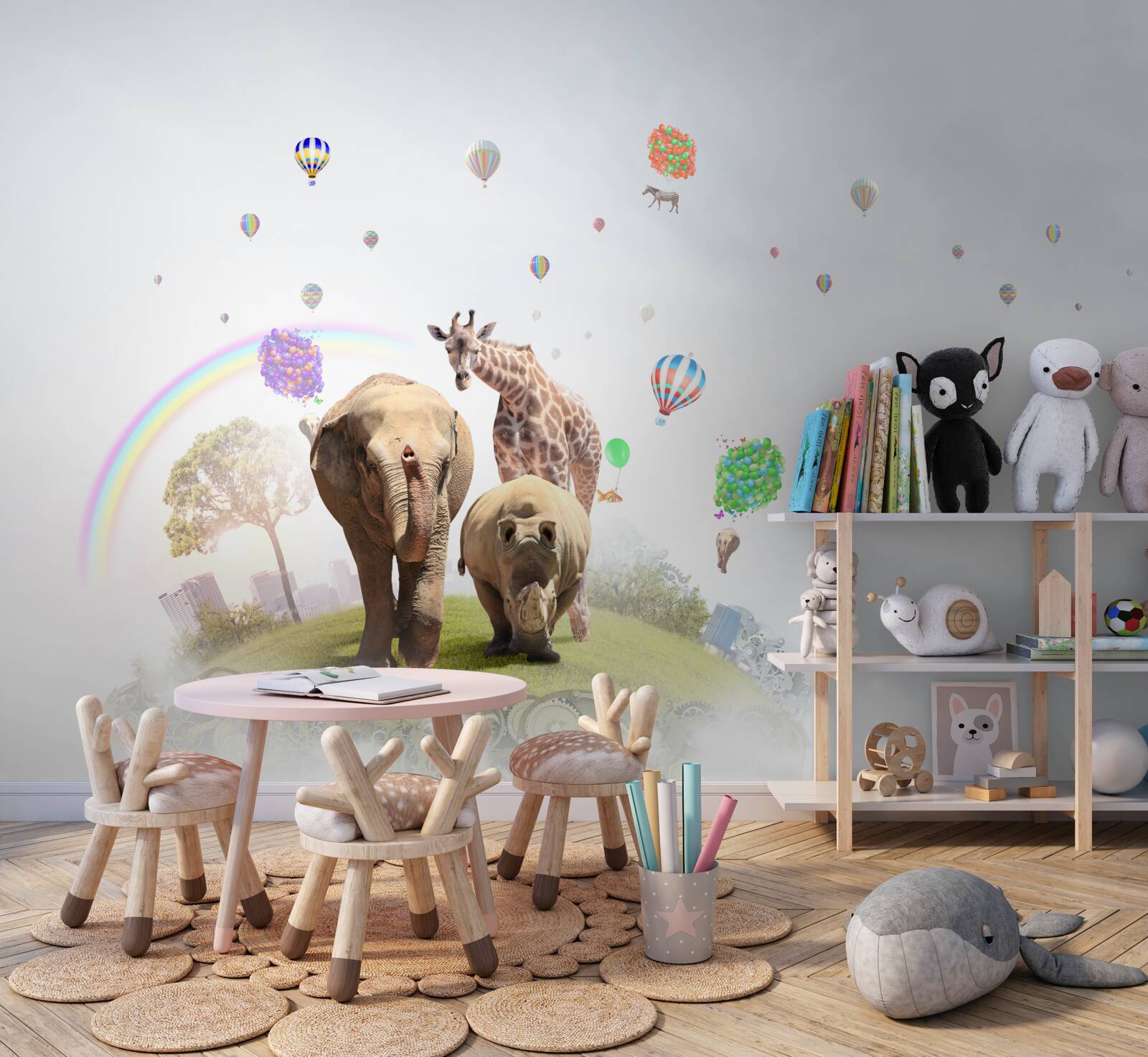 Fototapet curcubeul și oamenii din africa