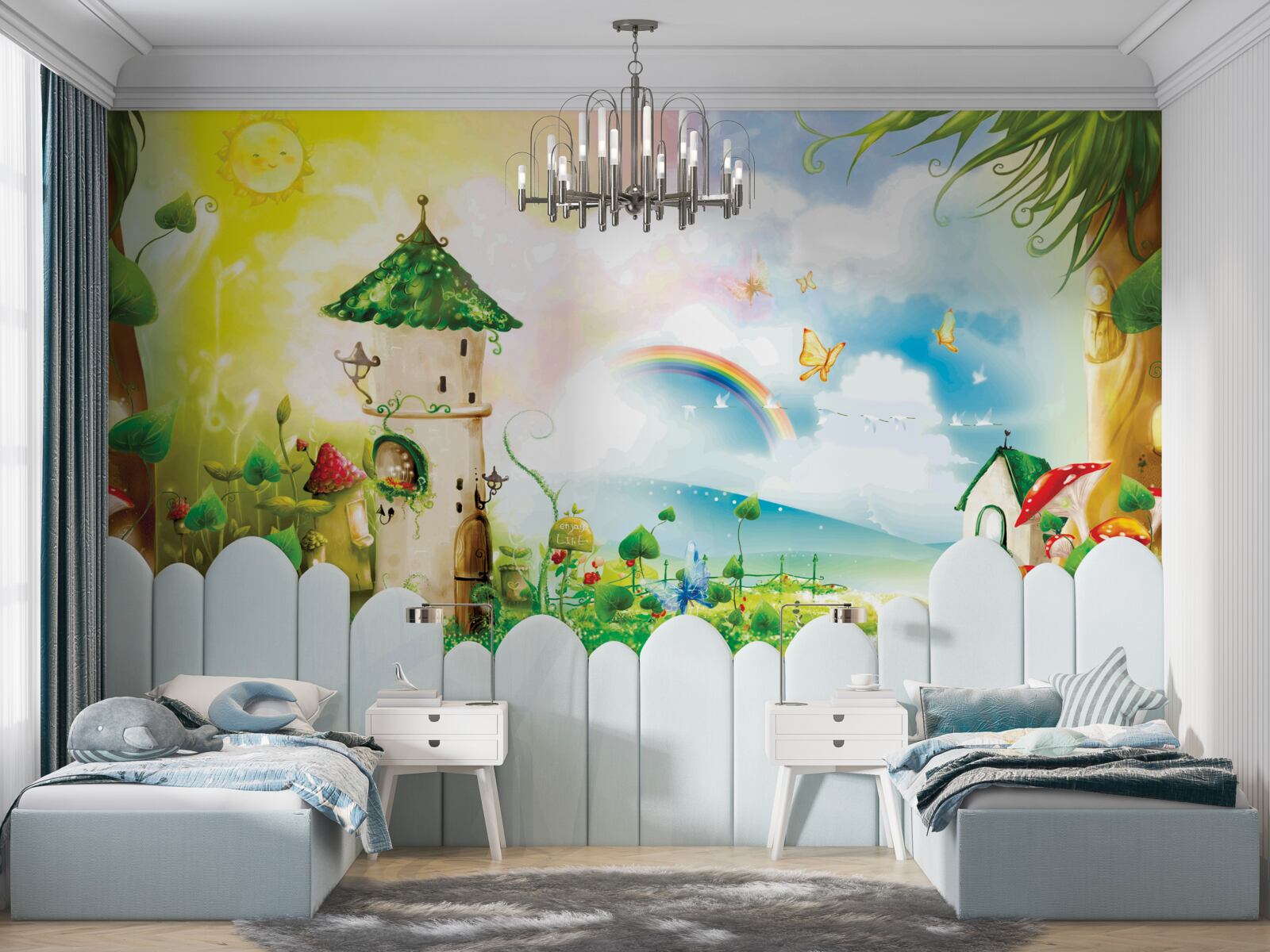 Fototapet turn care se înalță în pădure