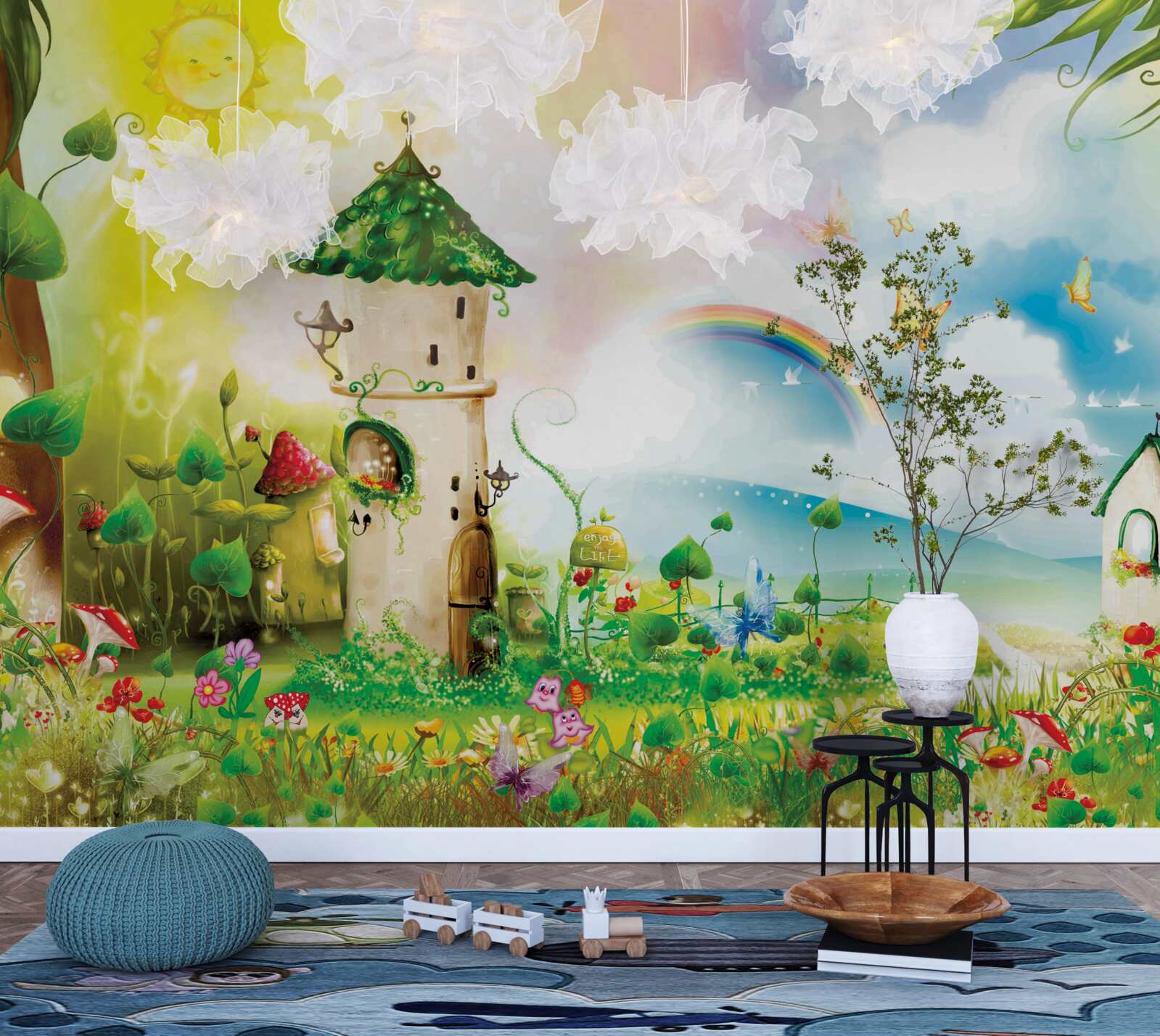 Fototapet turn care se înalță în pădure