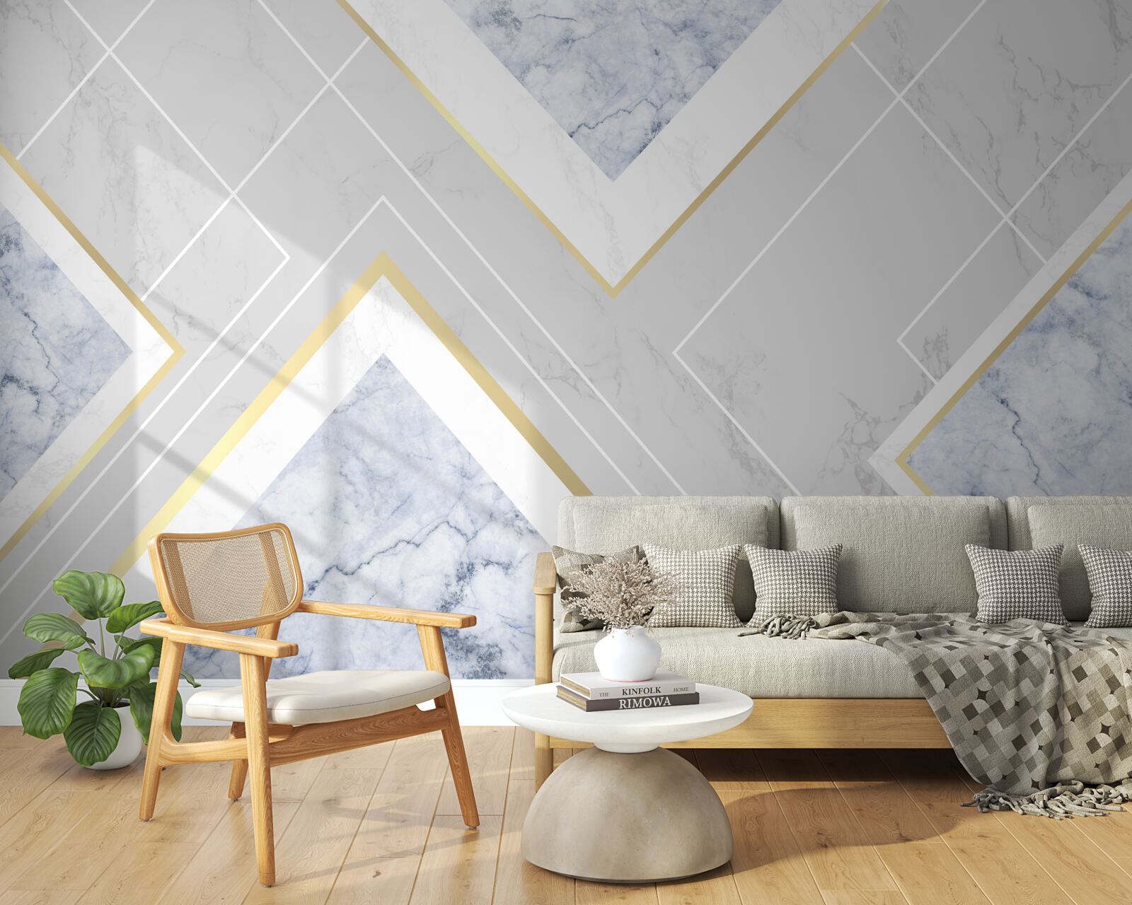 Fototapet modele geometric corecte pe o suprafață de marmură