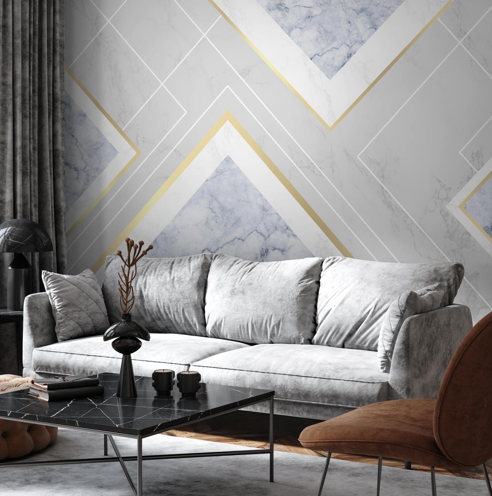 Fototapet modele geometric corecte pe o suprafață de marmură