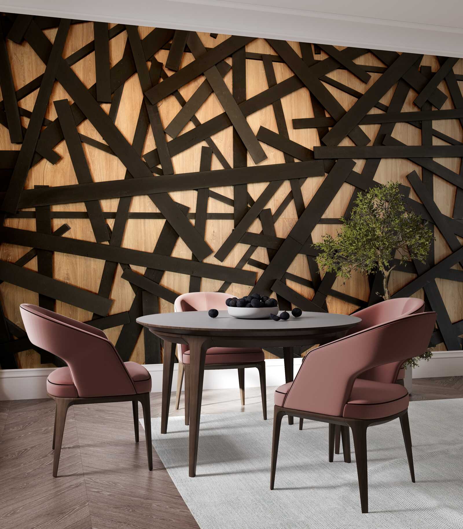 Fototapet ramuri drepte pe trunchi