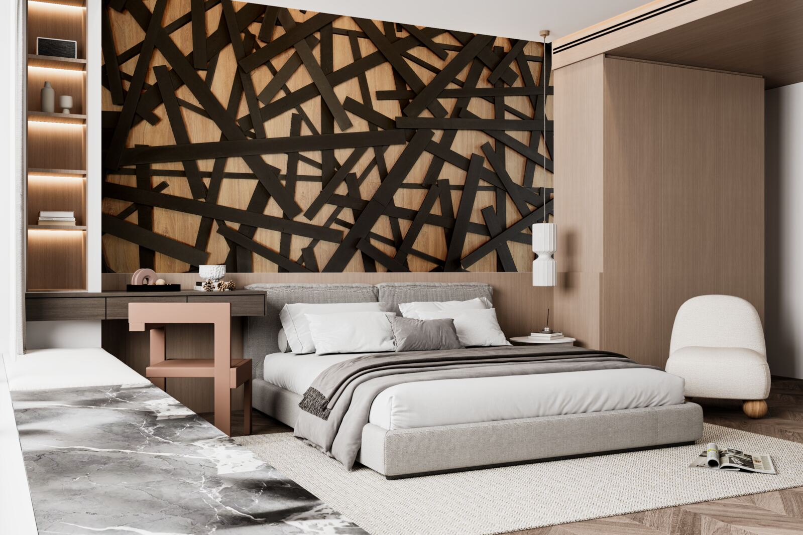 Fototapet ramuri drepte pe trunchi