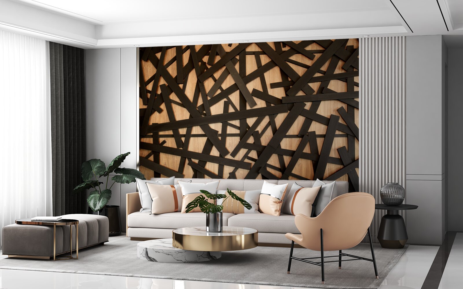 Fototapet ramuri drepte pe trunchi