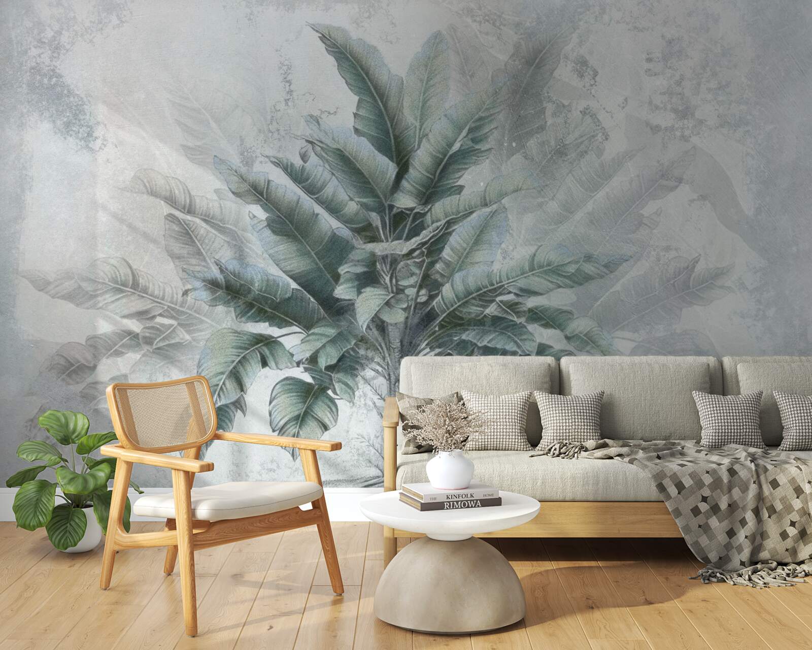 Fototapet ascuns în ceață este un palmier uriaș