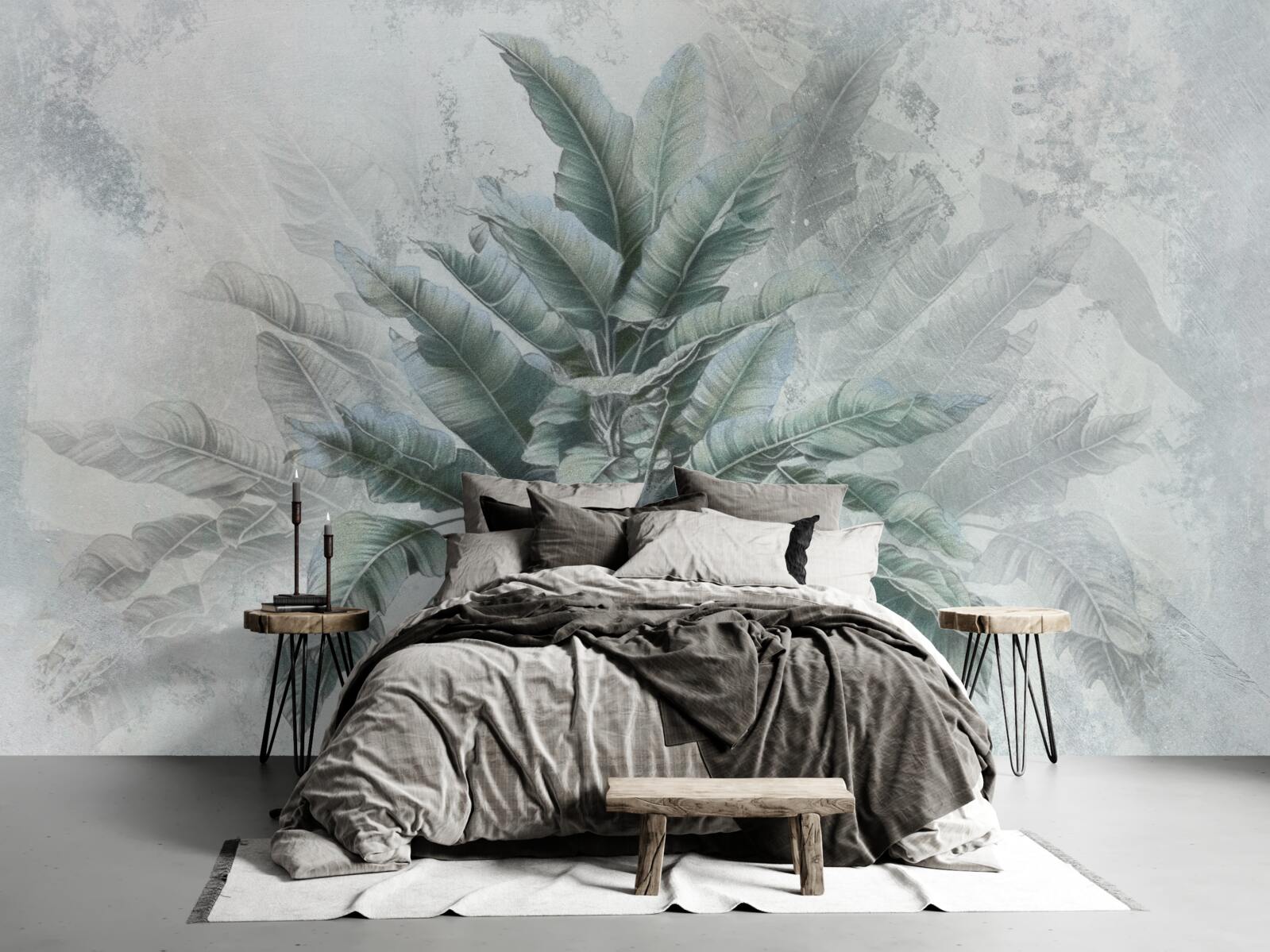 Fototapet ascuns în ceață este un palmier uriaș