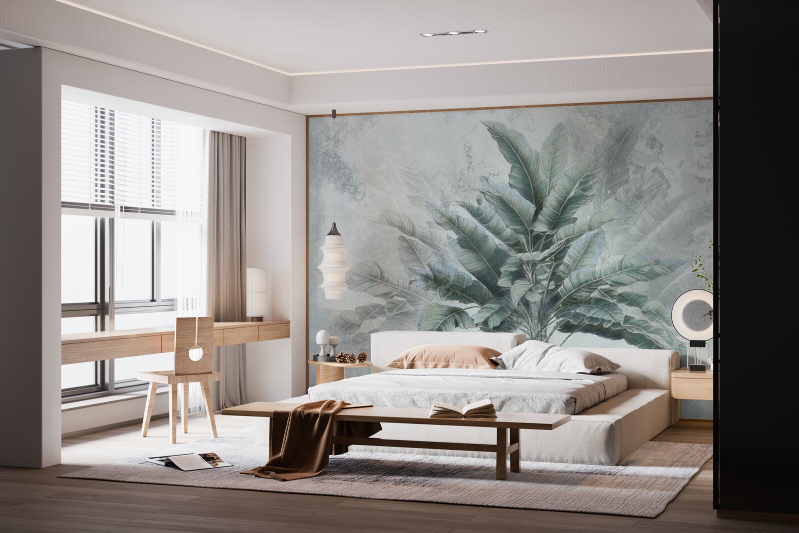 Fototapet ascuns în ceață este un palmier uriaș