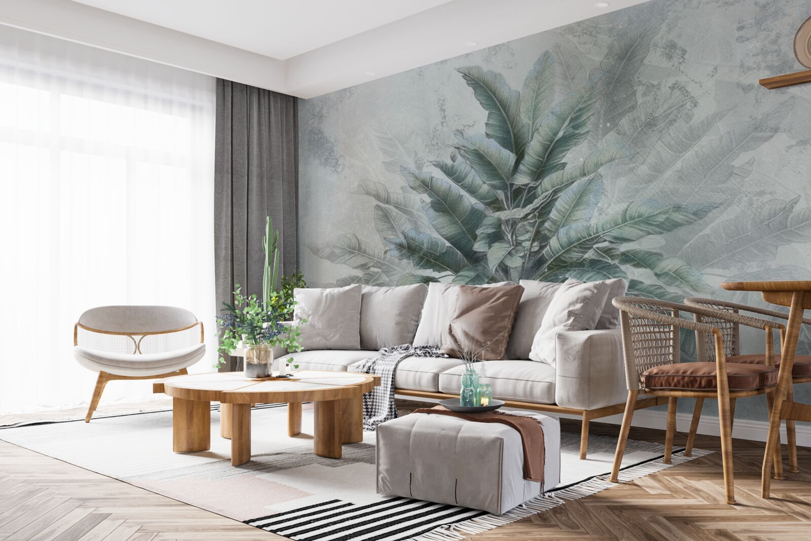 Fototapet ascuns în ceață este un palmier uriaș