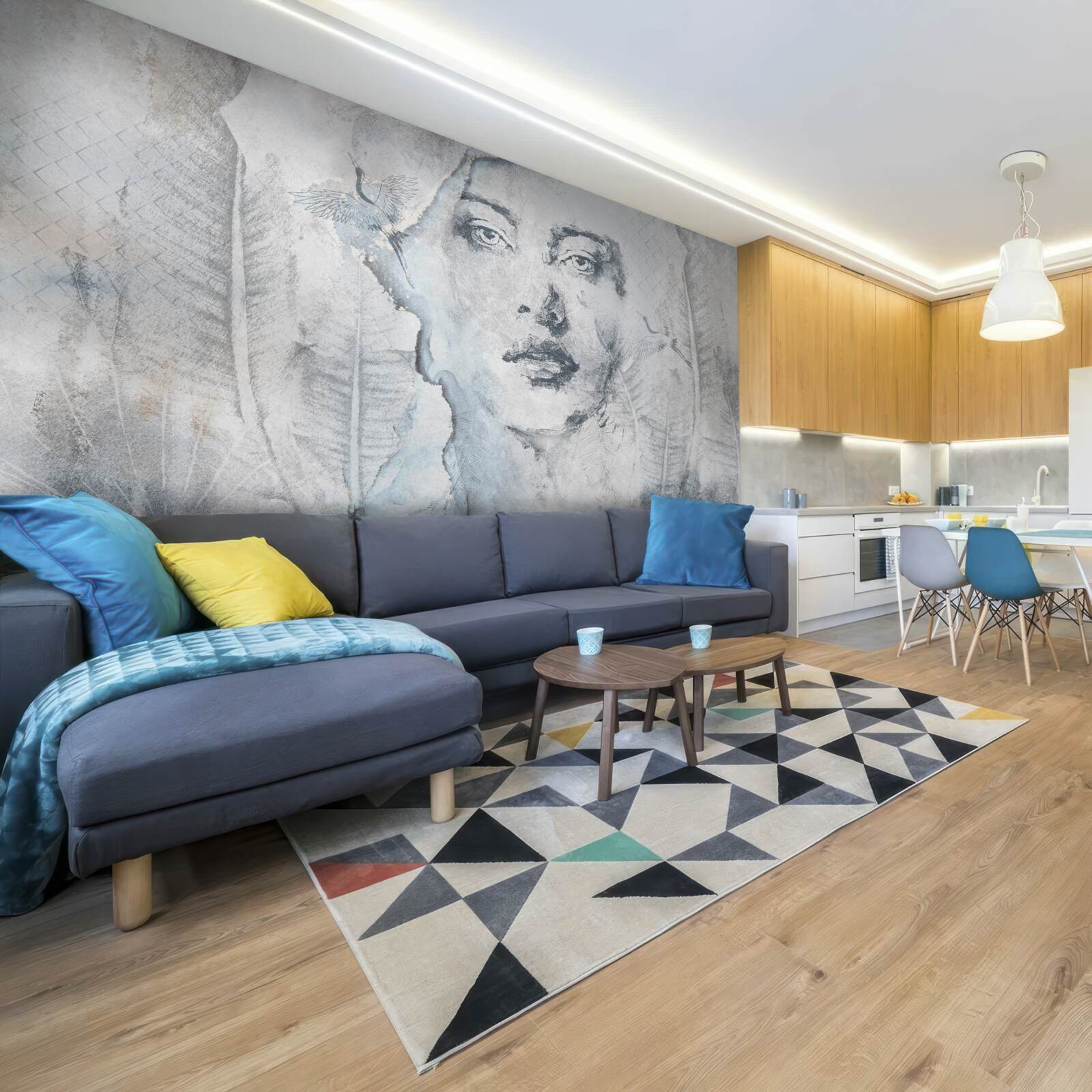 Fototapet imaginea fetei frumoase este abstractă