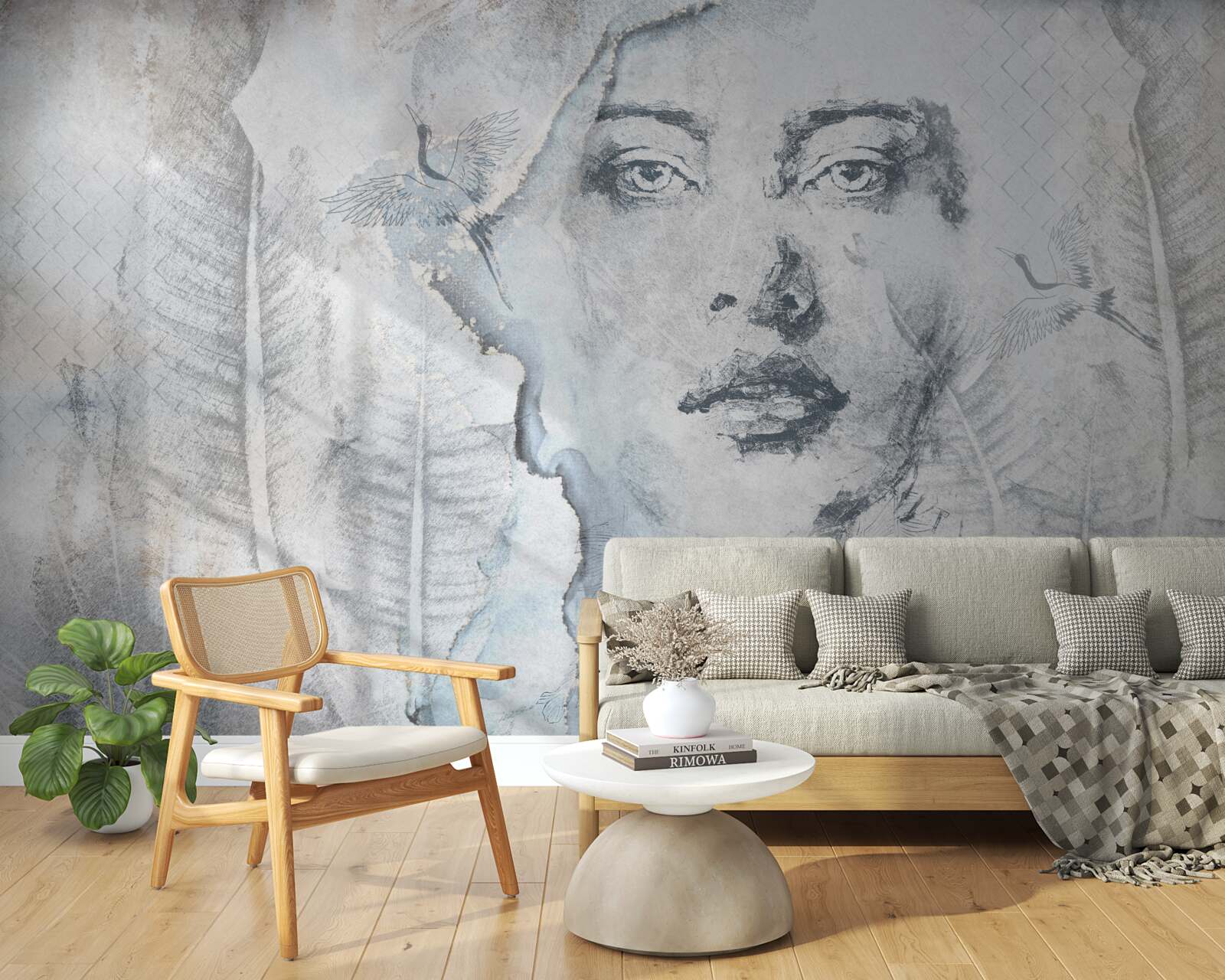 Fototapet imaginea fetei frumoase este abstractă