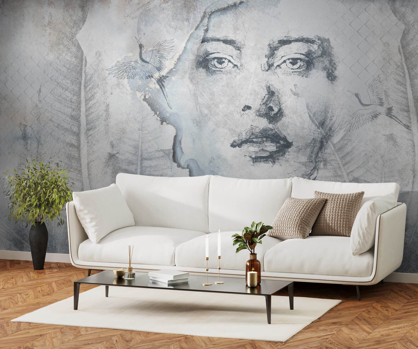 Fototapet imaginea fetei frumoase este abstractă