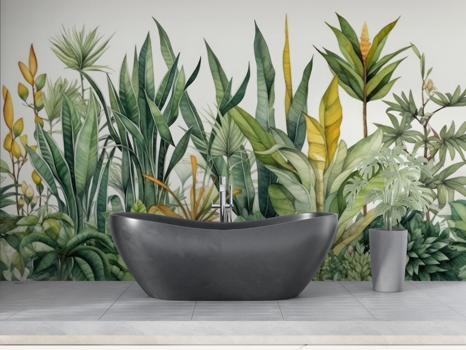 Fototapet arbuști înalți de palmier cresc în junglă