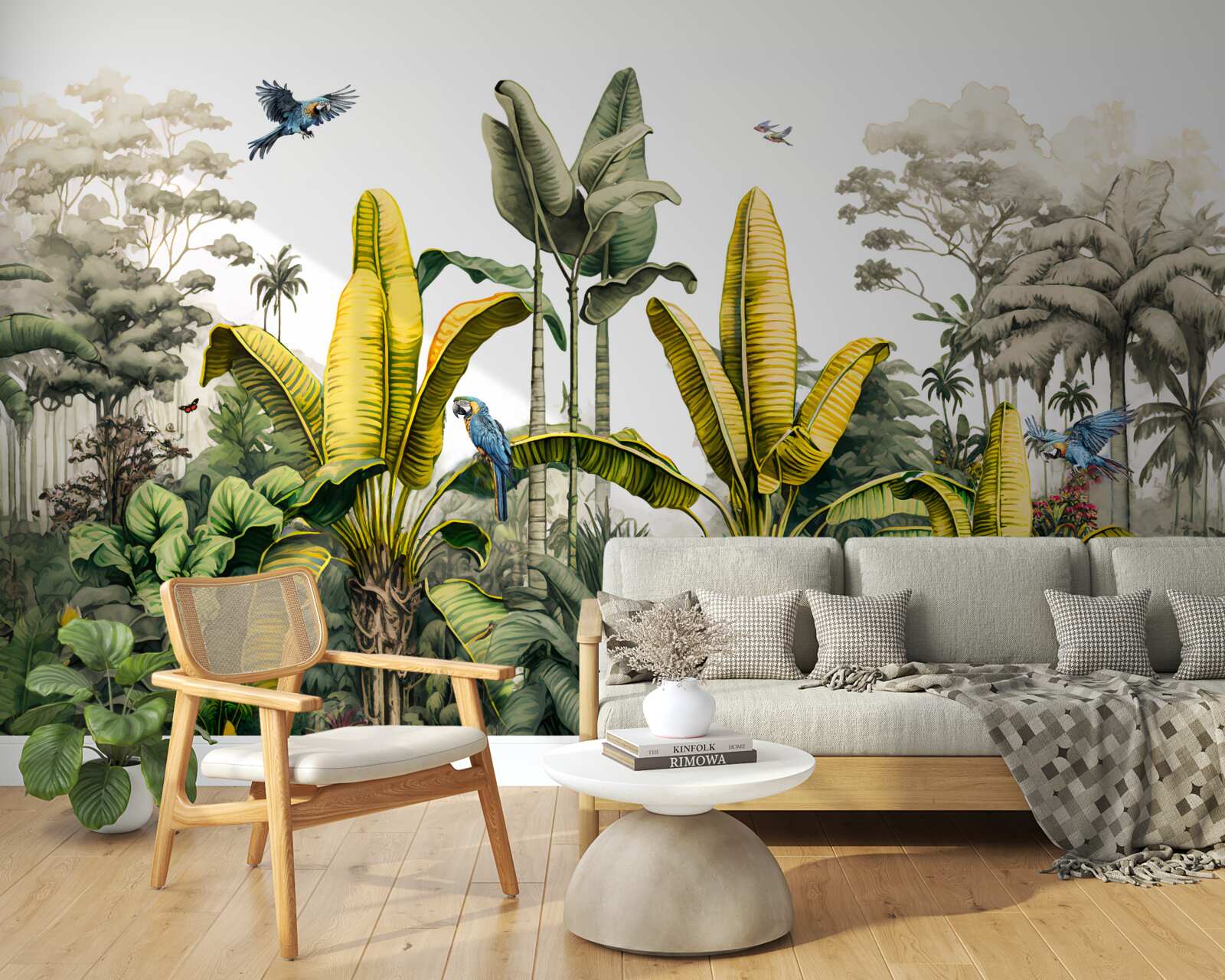 Fototapet plante tropicale, inclusiv palmieri înalți