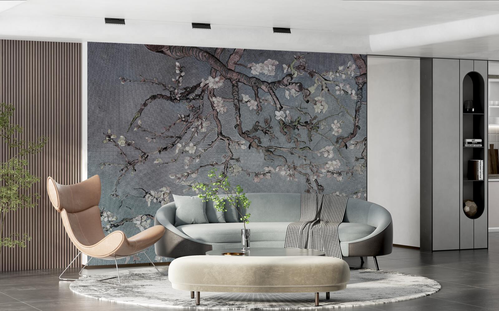 Fototapet ramură de magnolie în floare