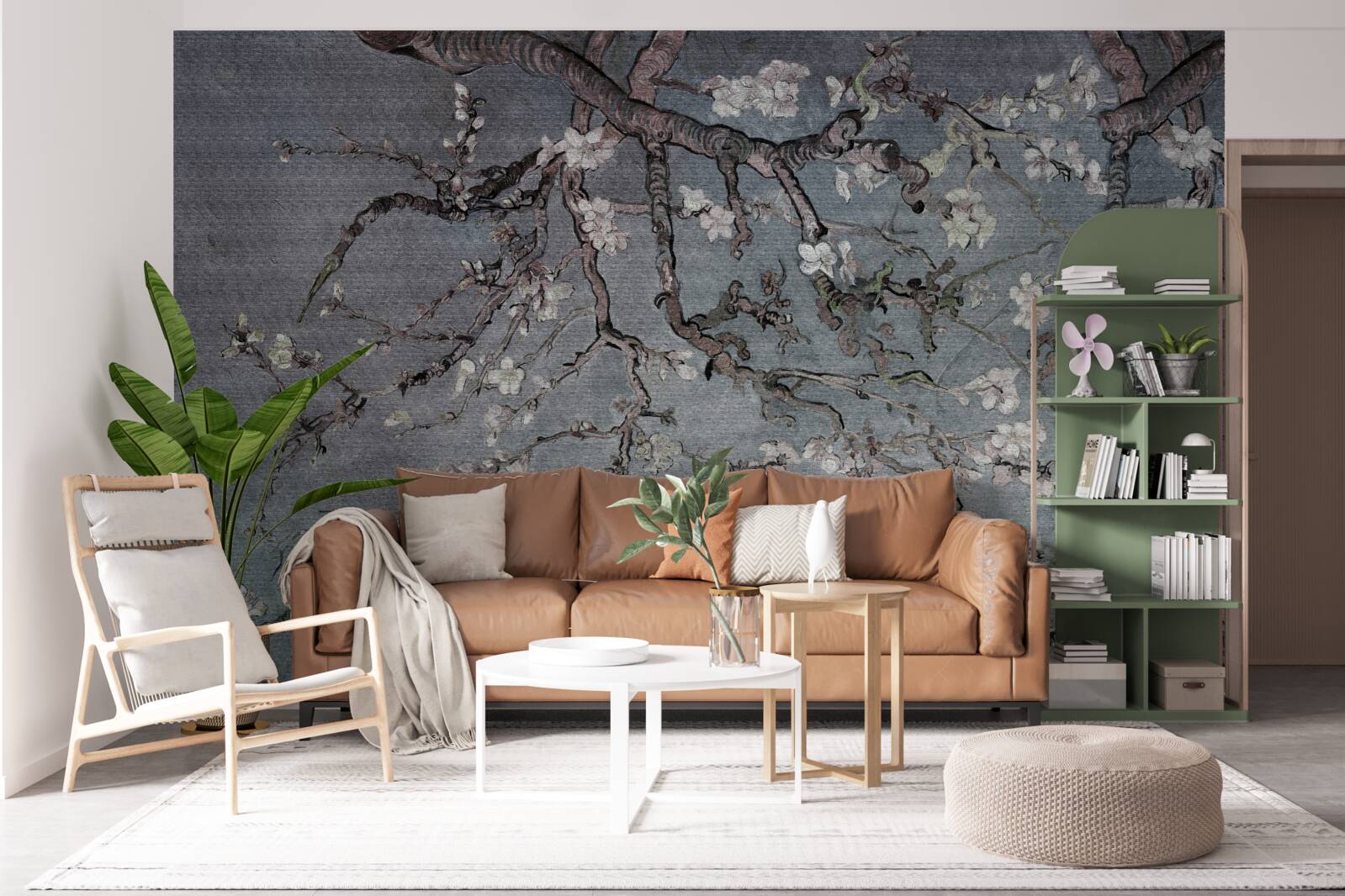 Fototapet ramură de magnolie în floare