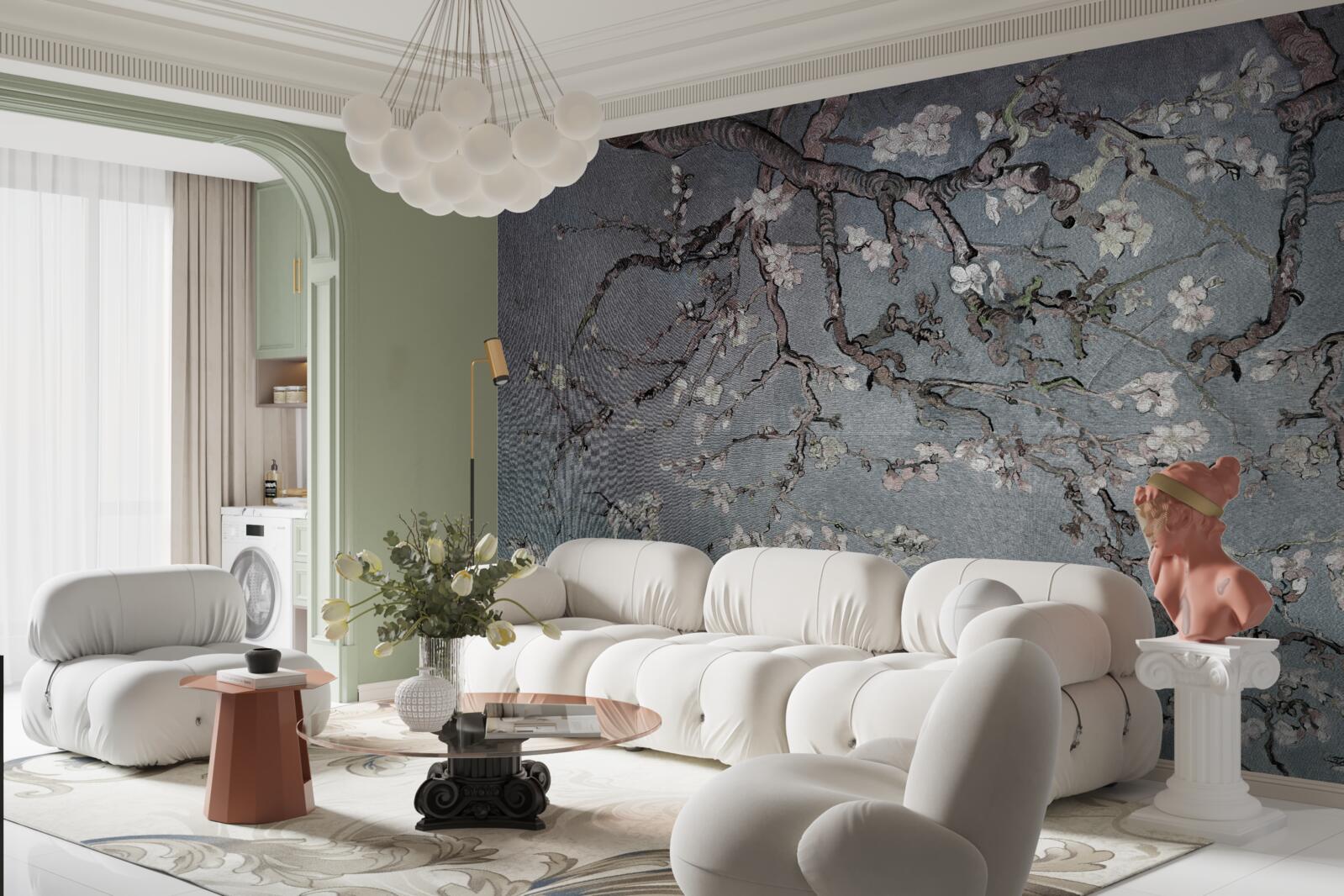 Fototapet ramură de magnolie în floare