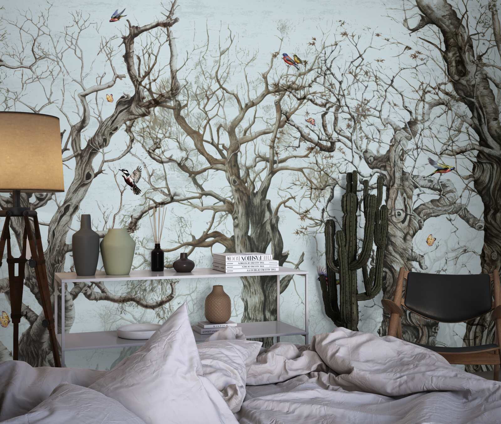 Fototapet copaci toamna care și-au pierdut frunzele