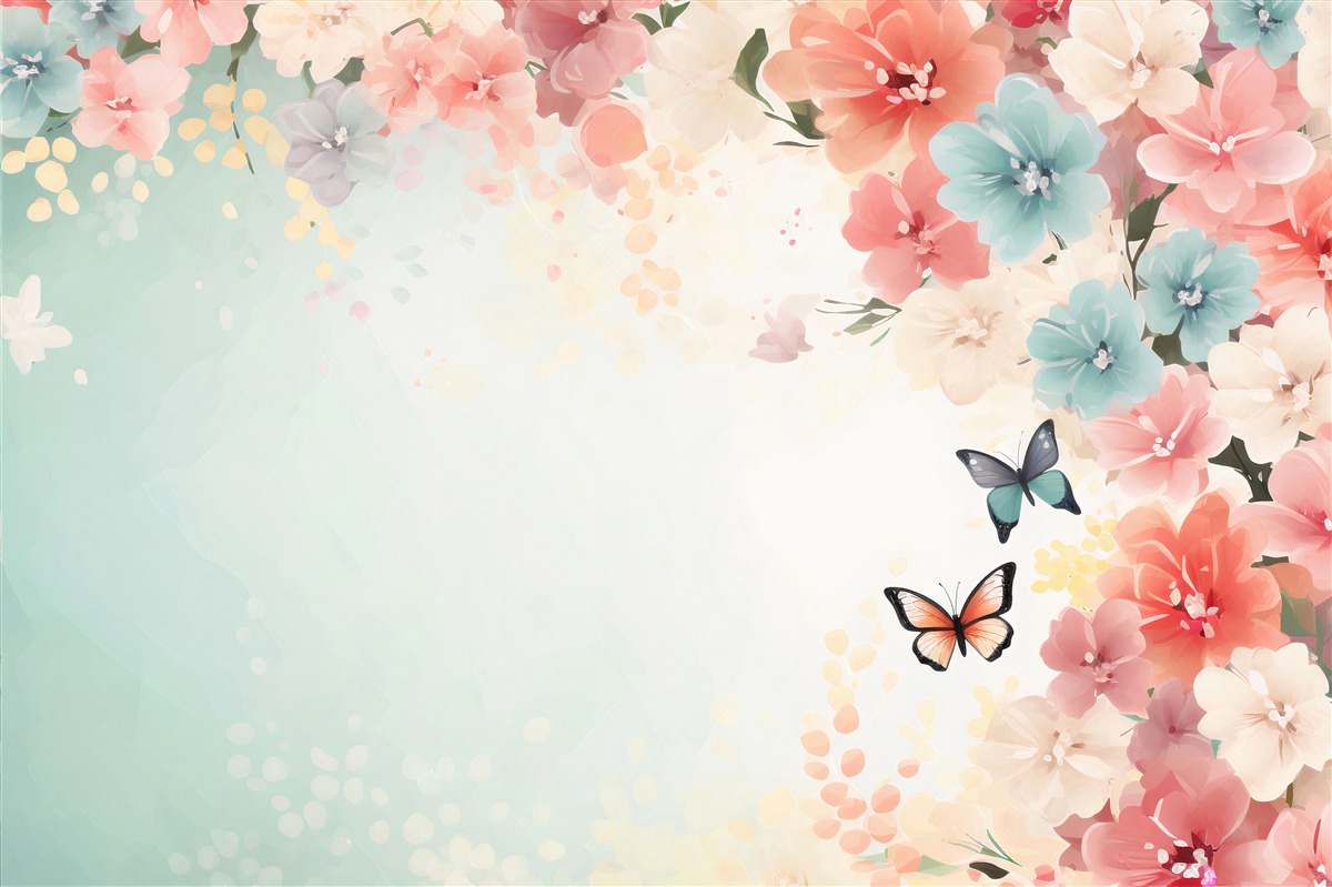 Fototapet compoziții florale grațioase și molii