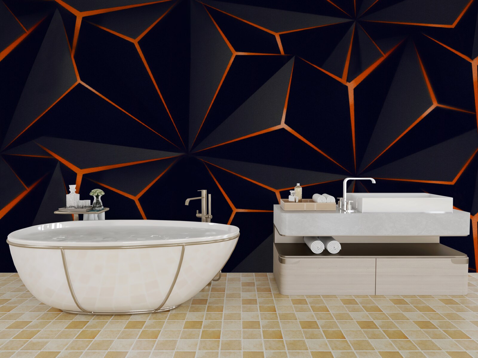 Fototapet piramidele sunt negre cu margini roșii