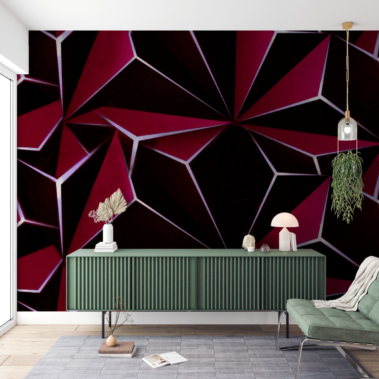 Fototapet piramide tridimensionale burgundy